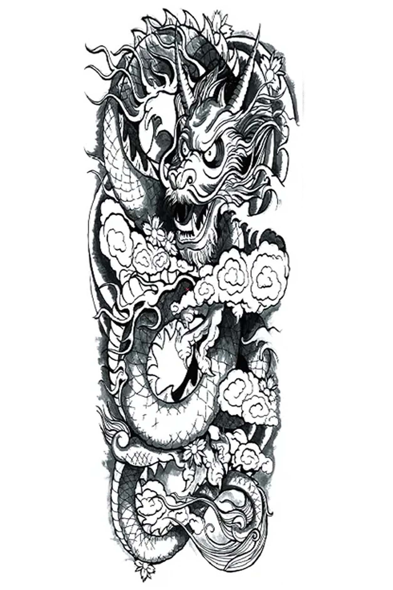 Simple Dragon Wrapped Around Arm Tattoo